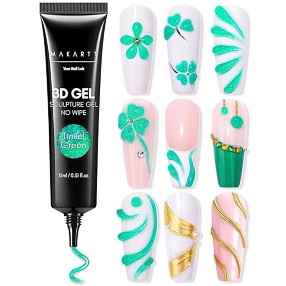 Makartt 3D Gel Nail Art- 3D Nail Gel Sculpting Gel for Nail Designs 15ml 3 in 1 - Picture 8 of 16